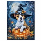 Pitbull Fall Decor Maple Leaves Dog Canvas Art for Mom's Autumn Decorations Poster Print for Home Wall Décor on Ready to Hang 1.5" Thick Canvas Wrap, Floating Framed Canvas, Flat Rolled Canvas